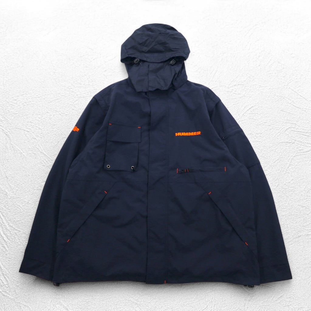 FIELD &amp; STREAM Convertible 2WAY Mountain Parka Vest XL Navy Mesh Liner Retractable Hood HUMMER
