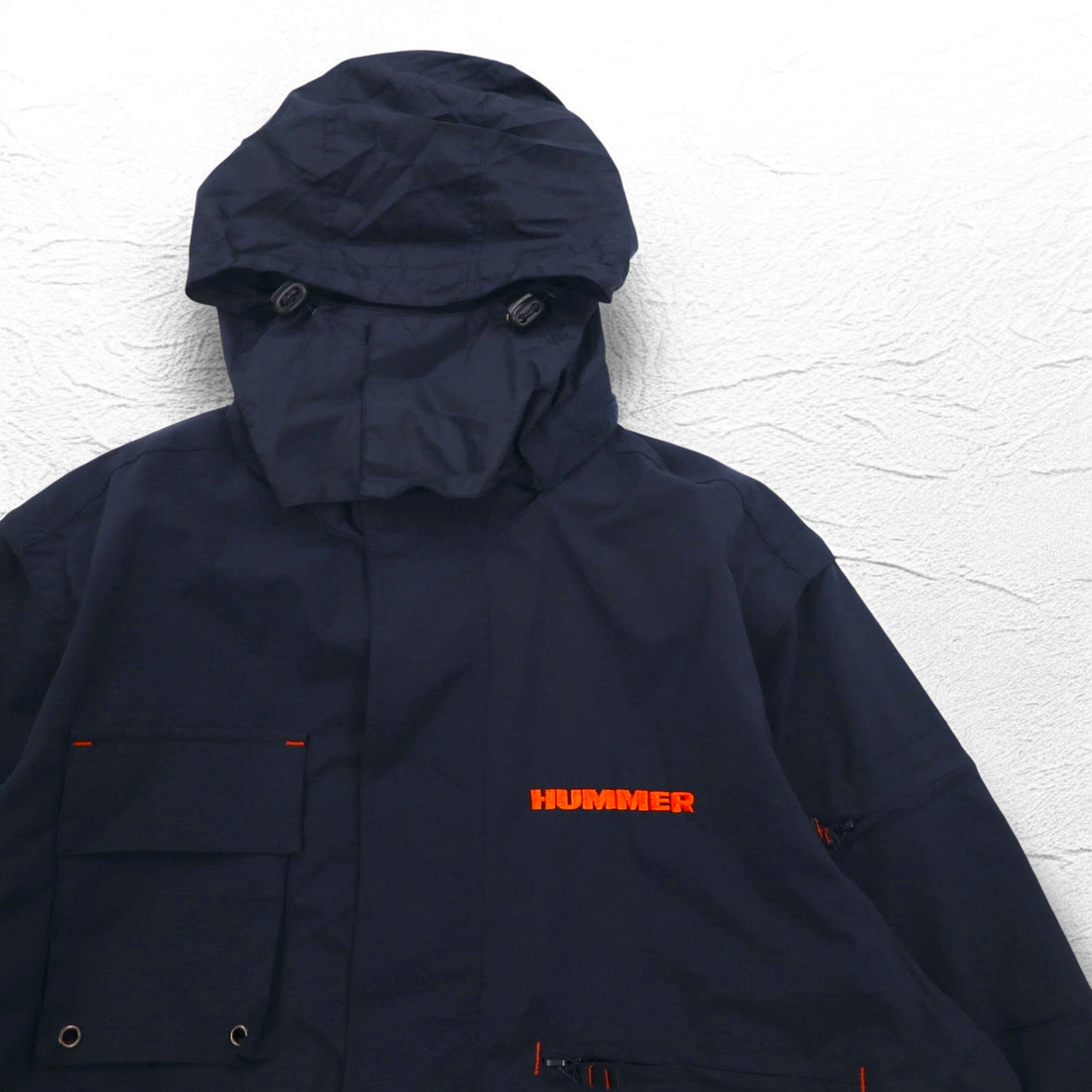 FIELD &amp; STREAM Convertible 2WAY Mountain Parka Vest XL Navy Mesh Liner Retractable Hood HUMMER