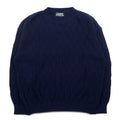 Vintage 90s Jacquard Knit UOMO ITALIA Acrylic Knit Block Check Jacquard Sweater M Navy