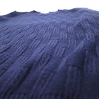 Vintage 90s Jacquard Knit UOMO ITALIA Acrylic Knit Block Check Jacquard Sweater M Navy
