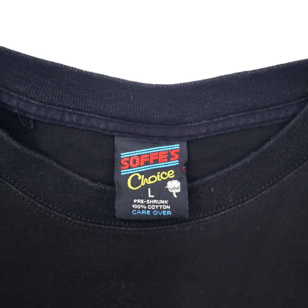 US ARMY USA Made 90s Printed T-Shirt L Black Cotton SOFFE'S Choice