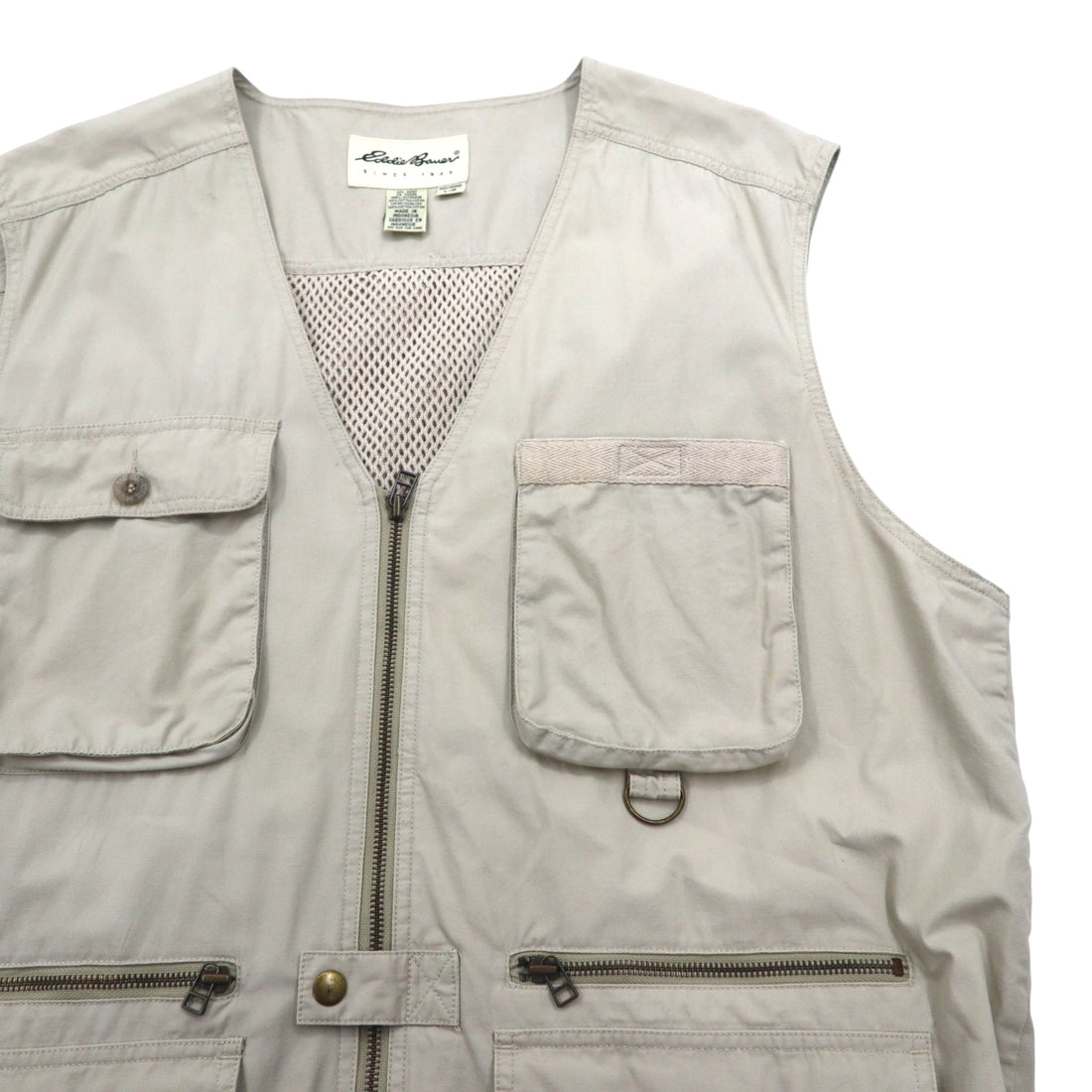 Eddie Bauer 90s Fishing Vest Hunting Vest L Beige Cotton