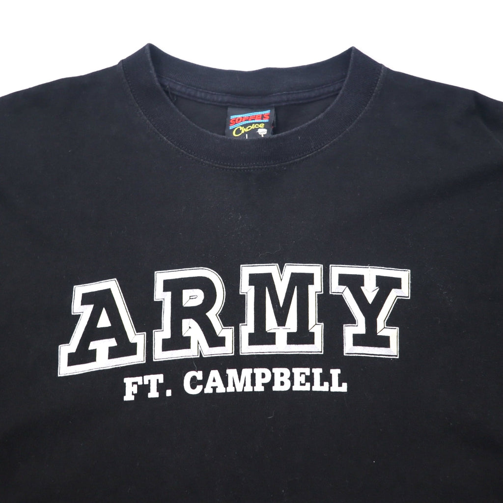 US ARMY USA Made 90s Printed T-Shirt L Black Cotton SOFFE'S Choice