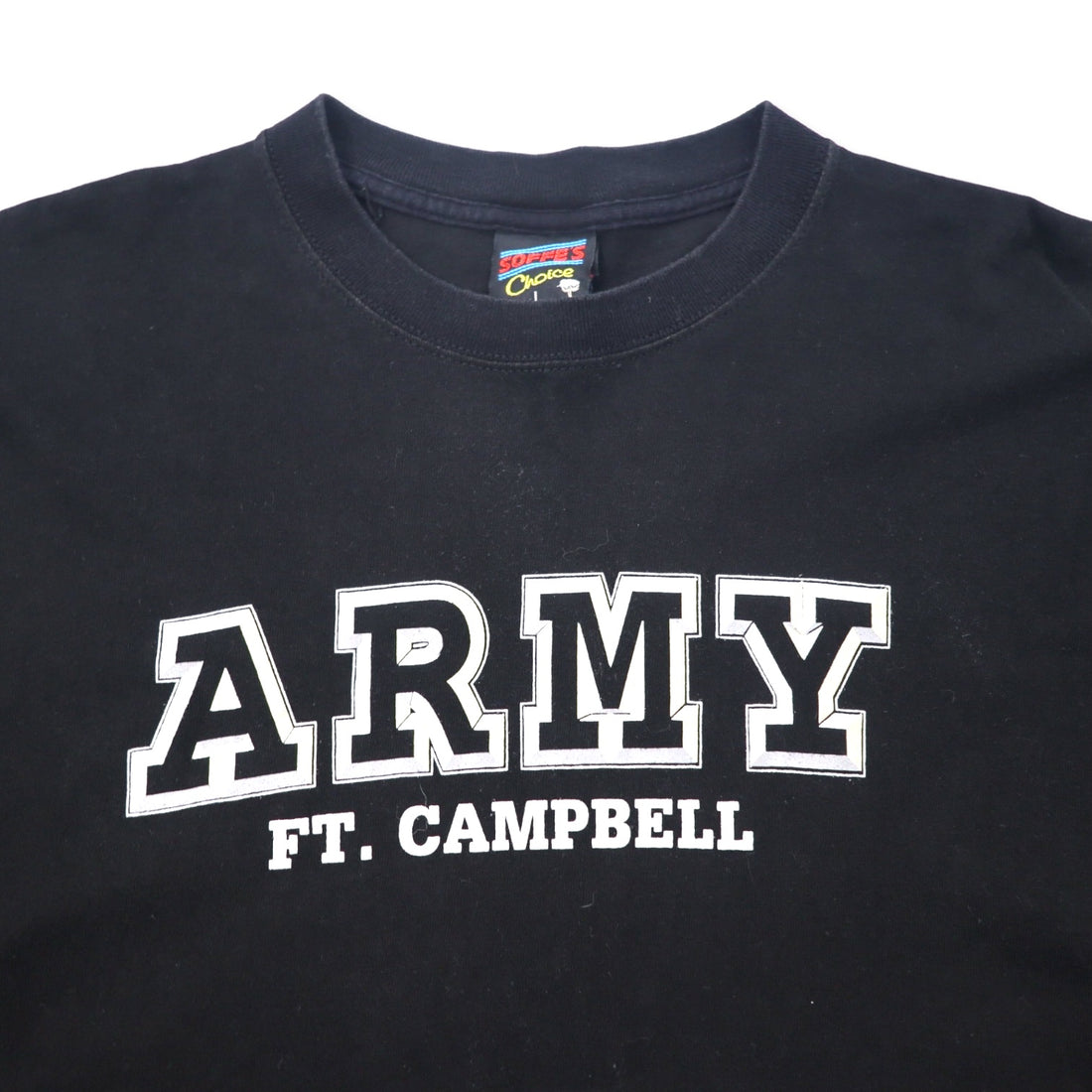 US ARMY USA Made 90s Printed T-Shirt L Black Cotton SOFFE'S Choice