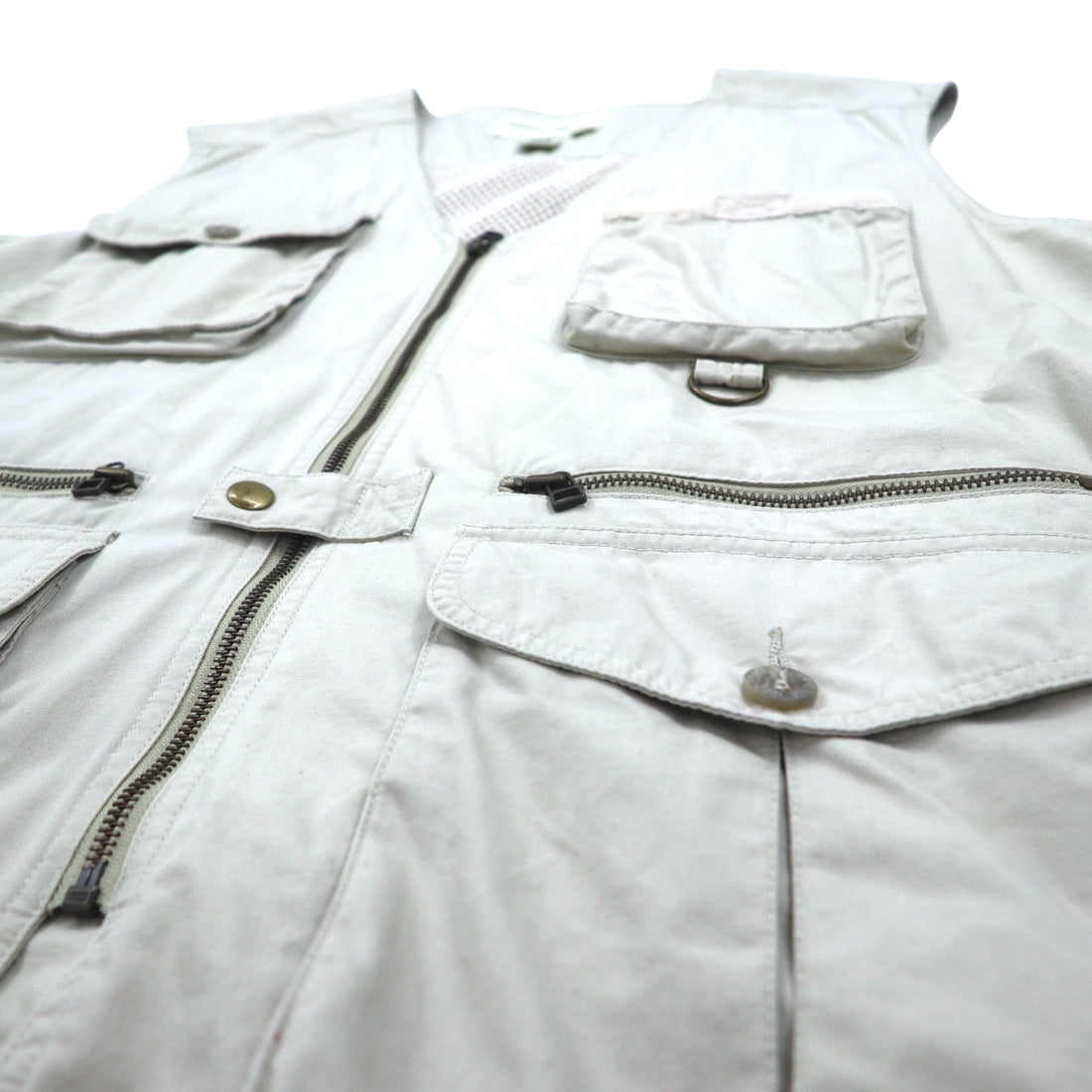 Eddie Bauer 90s Fishing Vest Hunting Vest L Beige Cotton