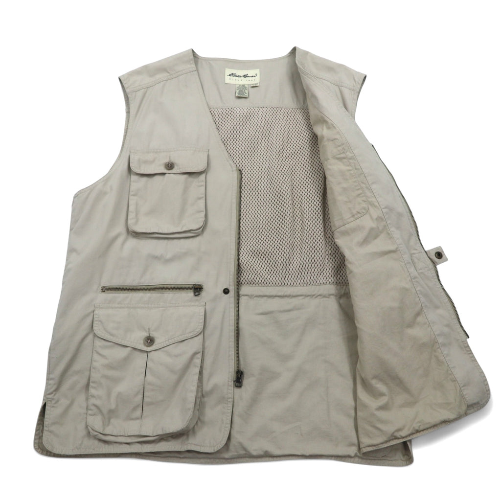 Eddie Bauer 90s Fishing Vest Hunting Vest L Beige Cotton