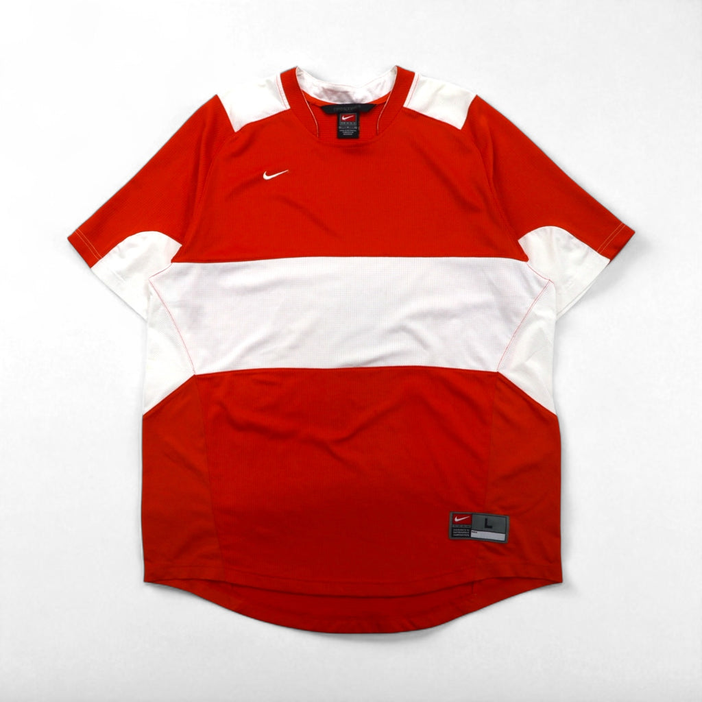 NIKE 2000s TEAM Game Shirt, Size L, Orange, Polyester, Swoosh Logo