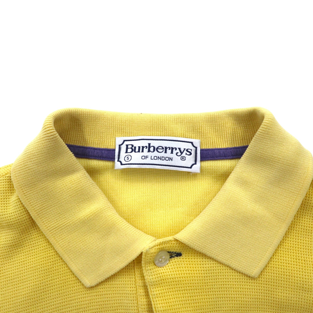 Burberrys OF LONDON Long Sleeve Polo Shirt L Yellow Cotton Logo Embroidery