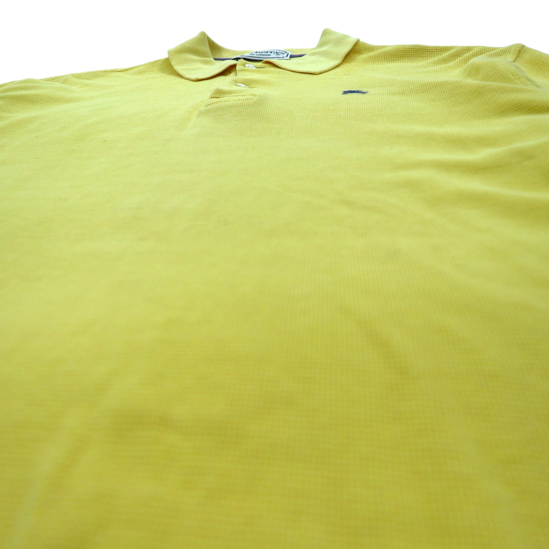Burberrys OF LONDON Long Sleeve Polo Shirt L Yellow Cotton Logo Embroidery