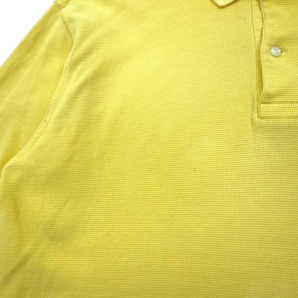 Burberrys OF LONDON Long Sleeve Polo Shirt L Yellow Cotton Logo Embroidery