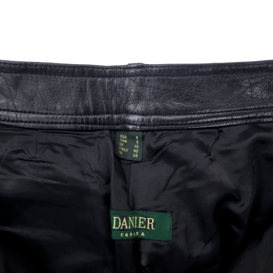 DANIER CANADA Leather Pants S Black Zipper Fly