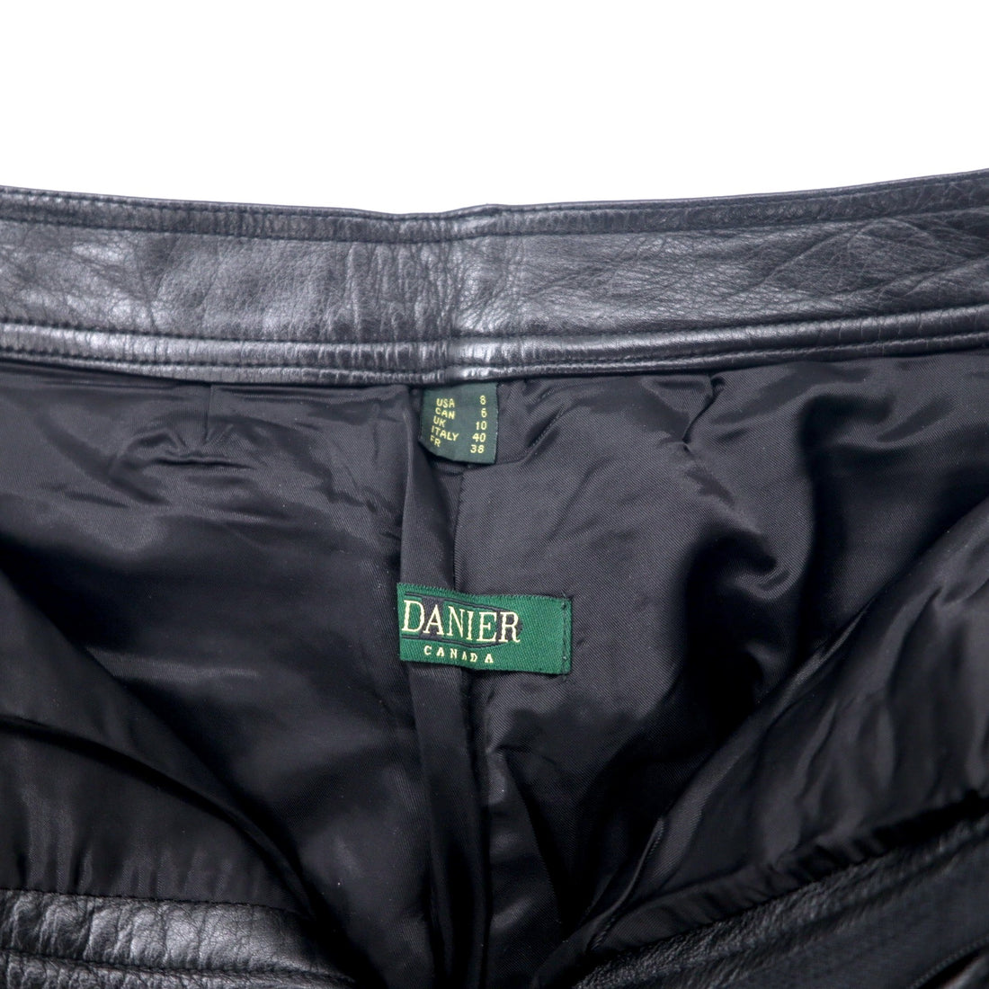 DANIER CANADA Leather Pants S Black Zipper Fly