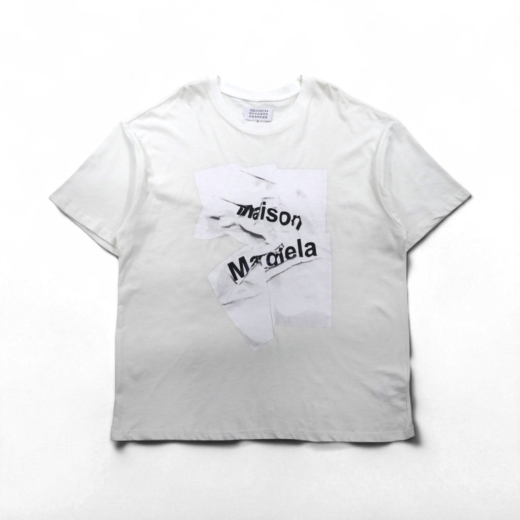 Maison Margiela Line 1 Graphic Print T-Shirt, XL, White Cotton, Made in Italy
