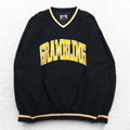 LEGENDS ATHLETIC USA made 90s rib line piste pullover nylon jacket XL black college GRAMBLING arch logo