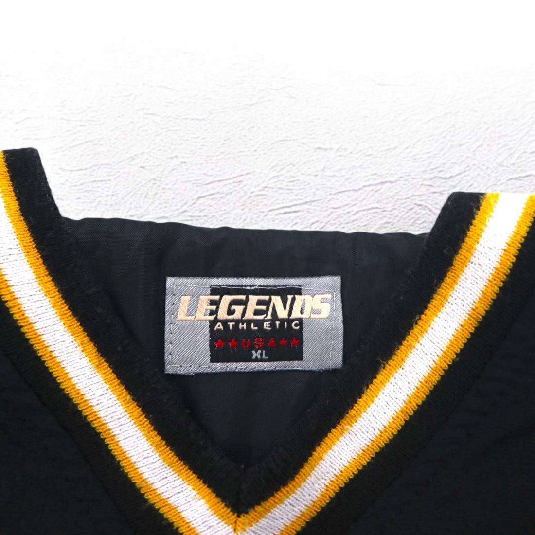 LEGENDS ATHLETIC USA made 90s rib line piste pullover nylon jacket XL black college GRAMBLING arch logo
