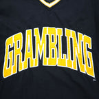 LEGENDS ATHLETIC USA made 90s rib line piste pullover nylon jacket XL black college GRAMBLING arch logo