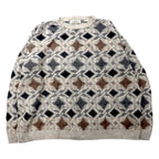 日本然リトテ-古着オンライン-NATURAL ISSUE 90年代 総柄 ローゲージニット セーター XXL グレー アクリル-Natural ISSUE 90s Patterned Low Gauge Knit Sweater XXL Gray Acrylic