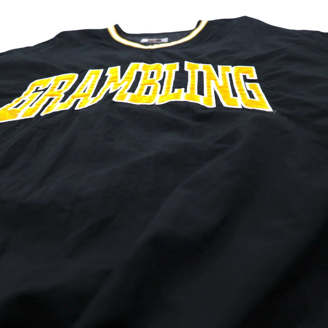 LEGENDS ATHLETIC USA made 90s rib line piste pullover nylon jacket XL black college GRAMBLING arch logo