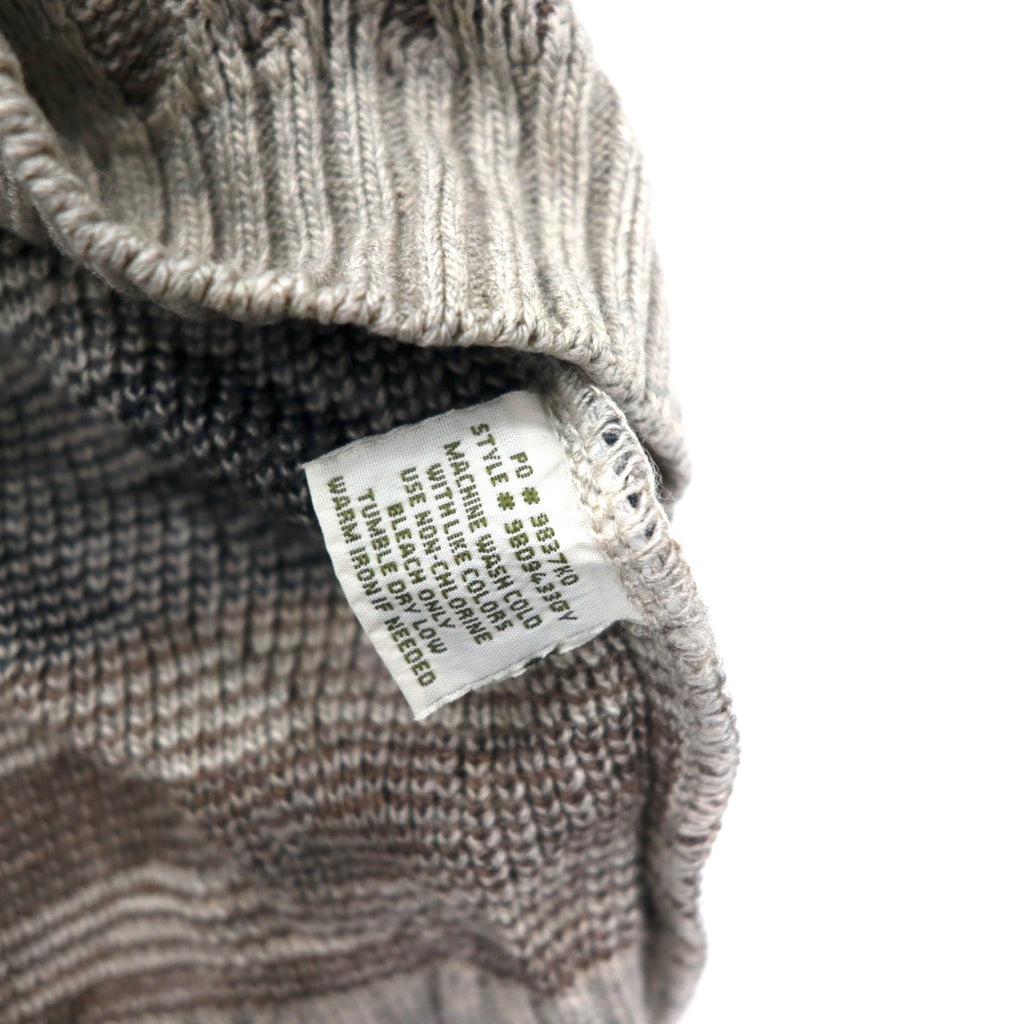 NATURAL ISSUE 90's Allover Pattern Low Gauge Knit Sweater XXL Gray Acrylic