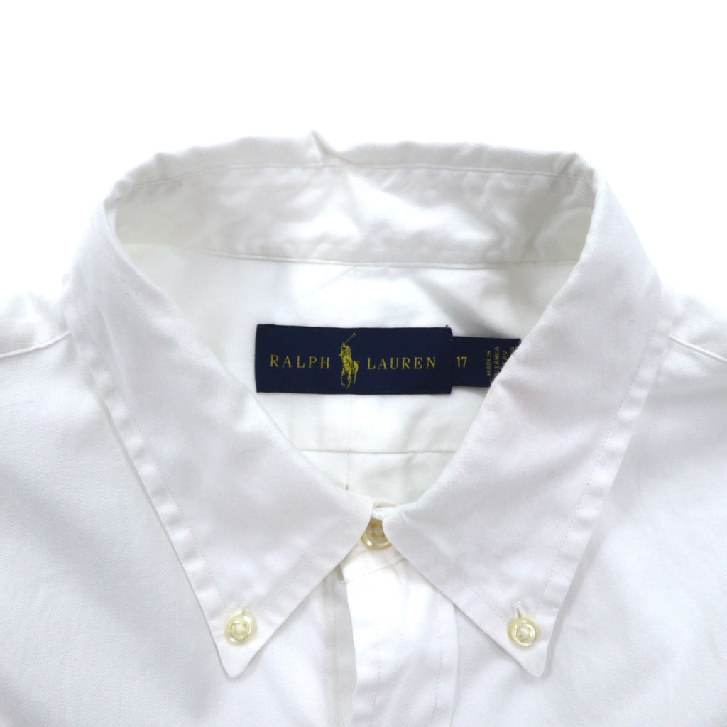 RALPH LAUREN Oxford Button-Down Shirt, XL, White Cotton, Small Pony Embroidery, Made in Sri Lanka