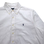 RALPH LAUREN Oxford Button-Down Shirt, XL, White Cotton, Small Pony Embroidery, Made in Sri Lanka