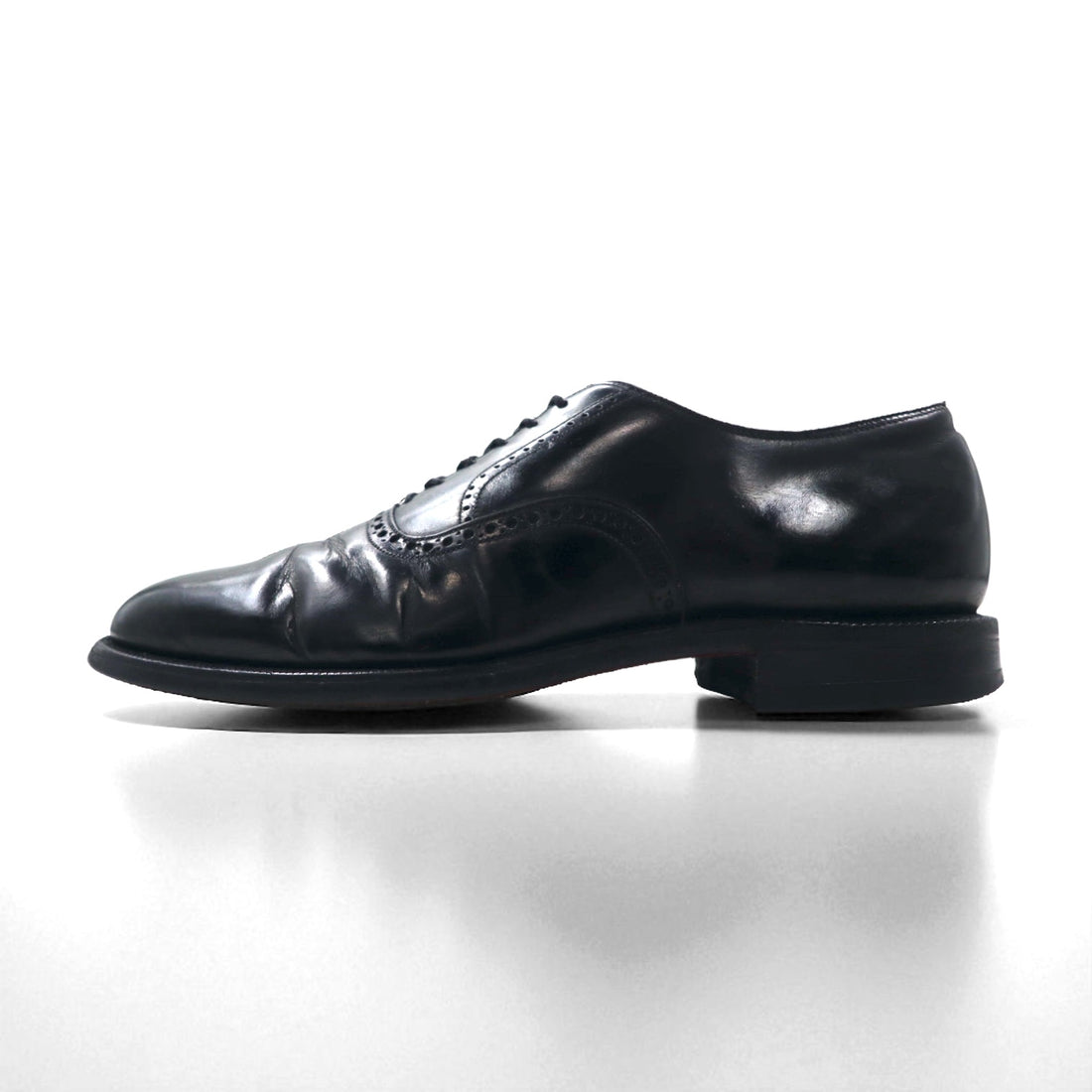 THE JOHNSTON & MURPHY SHOE 70年代 USA製 サドル ドレスシューズ 27-27.5cm ブラック レザー