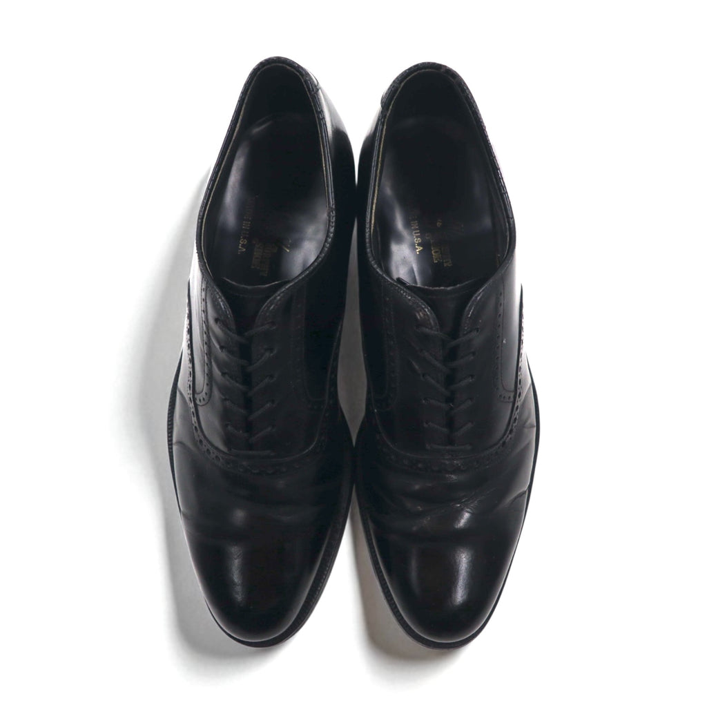 THE JOHNSTON & MURPHY SHOE 70年代 USA製 サドル ドレスシューズ 27-27.5cm ブラック レザー