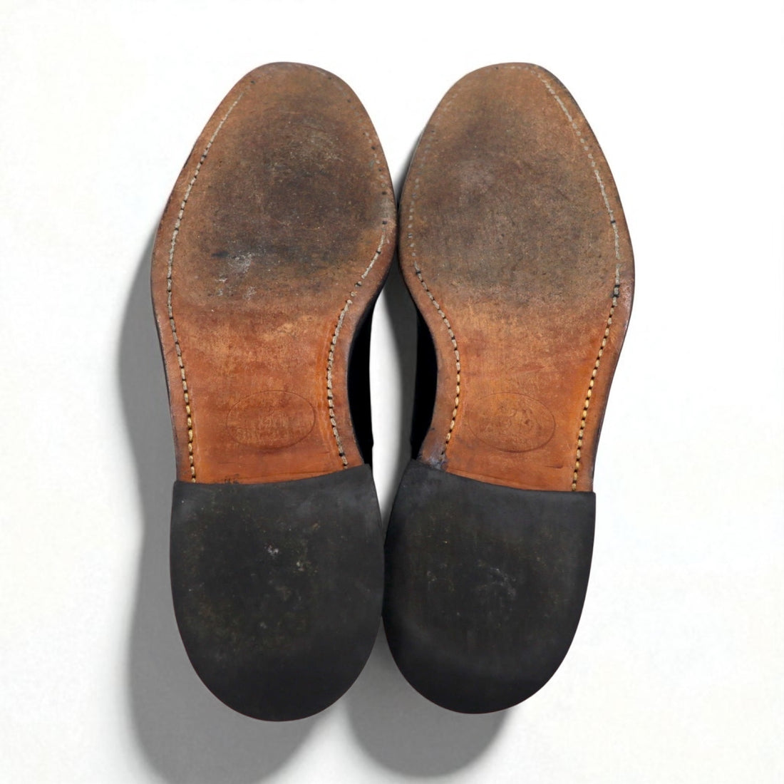 THE JOHNSTON & MURPHY SHOE 70年代 USA製 サドル ドレスシューズ 27-27.5cm ブラック レザー