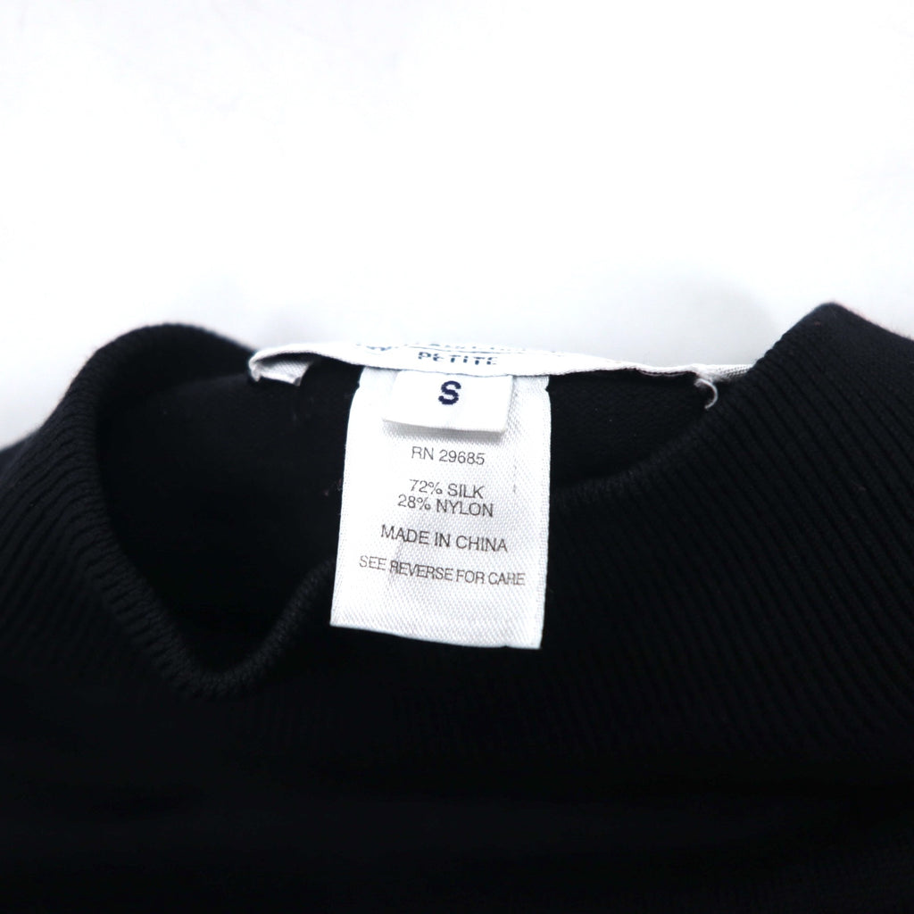 PENDLETON High Neck Silk Knit Sweater S Black Nylon