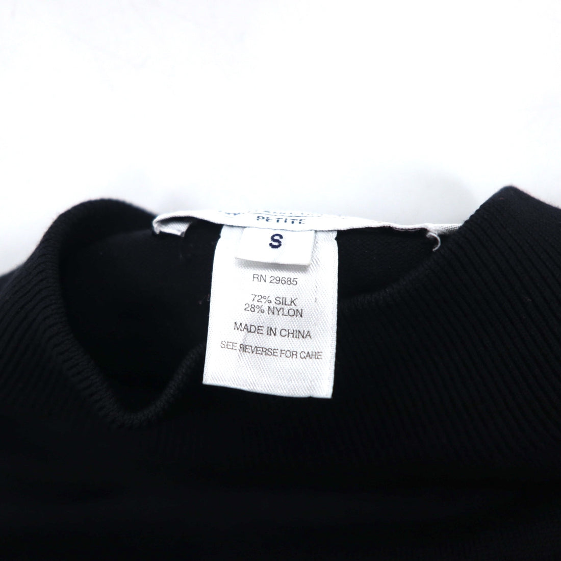 PENDLETON High Neck Silk Knit Sweater S Black Nylon