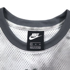 NIKE Mesh Crop Top, S/S, Tie-Dye Polyester, Gray, Size XL, CZ9325-084