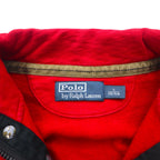 Polo by Ralph Lauren Half Zip Sweatshirt S Red Chest Pocket TALON Zip Snap Button