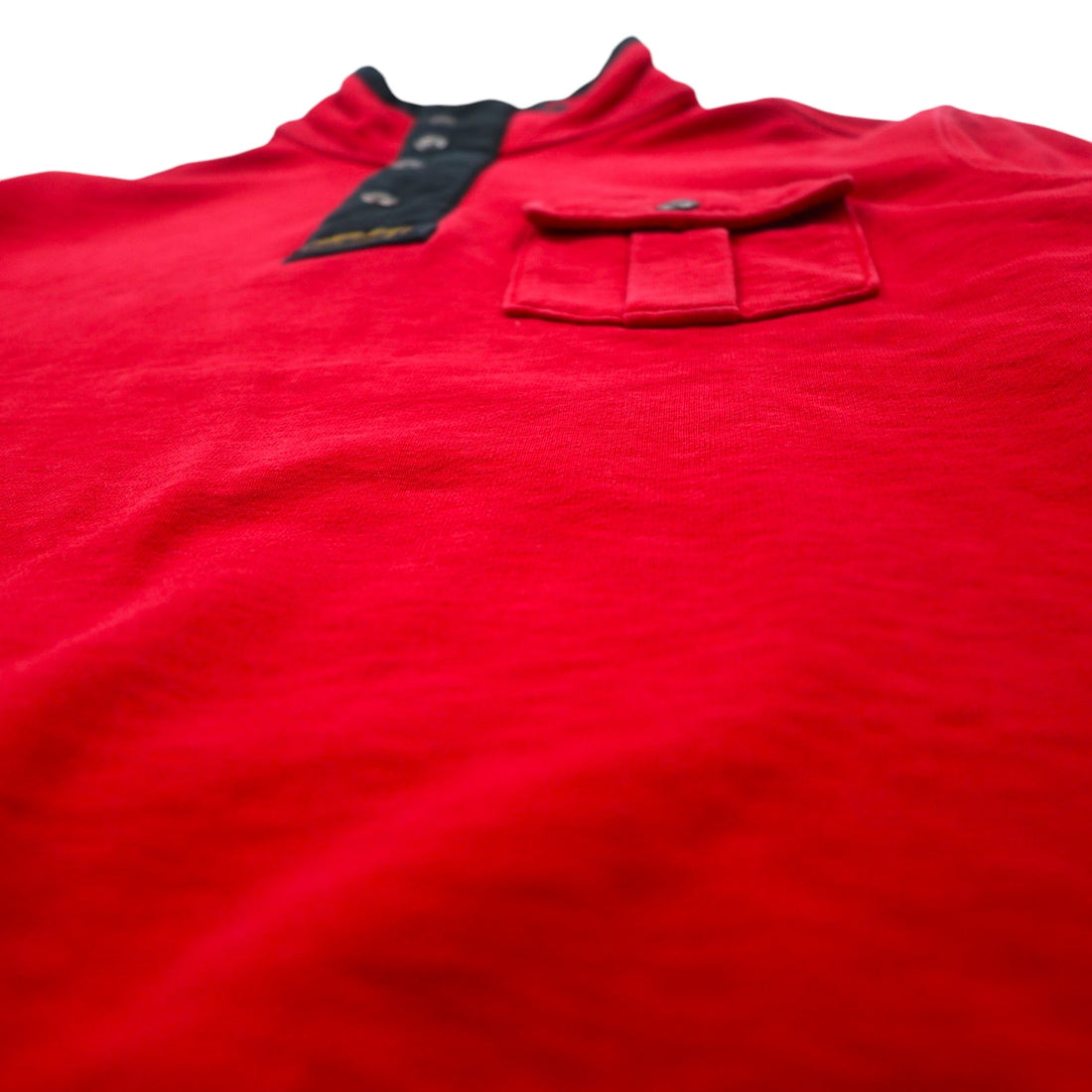 Polo by Ralph Lauren Half Zip Sweatshirt S Red Chest Pocket TALON Zip Snap Button