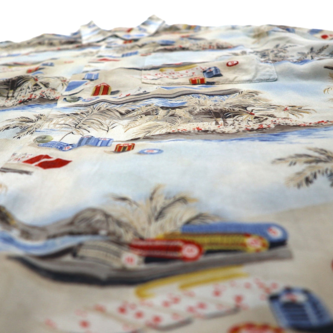 CAMPIA MODA 90s Oversized Aloha Shirt, Size L, Multicolored Rayon All-Over Print, Beach/Casino