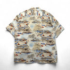 CAMPIA MODA 90s Oversized Aloha Shirt, Size L, Multicolored Rayon All-Over Print, Beach/Casino