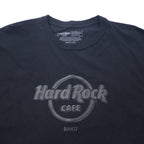 Hard Rock CAFE Logo Print T-Shirt XXL Black Cotton BAKU Big Size