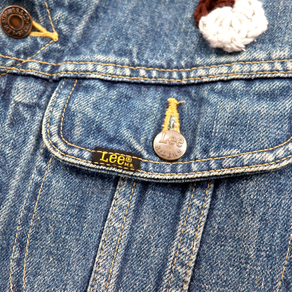 YARN x 90s Lee Riders Remake/Reconstruction Knit Cross Denim Jacket, Size M, Handmade
