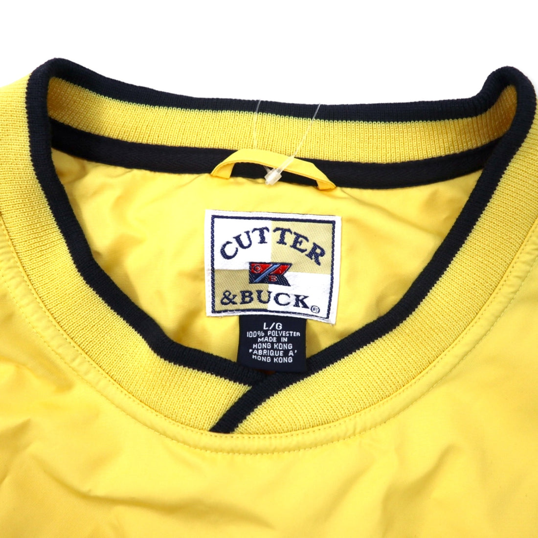 CUTTER &amp; BUCK Piste Pullover Nylon Jacket L Yellow Polyester CLIMA GUARD Waterproof Breathable US Company Embroidery Unused