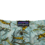 Patagonia 2000s Made in USA Capilene Trunks Shorts, Size L, Blue, All-Over Fish Print, 45111