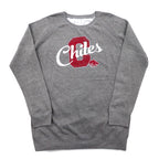 Chiles Big Size College Print Sweatshirt XL Grey Cotton Fleece Football