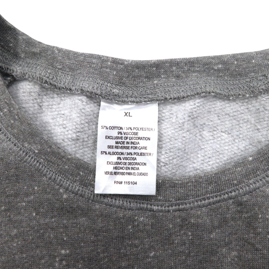 Chiles Big Size College Print Sweatshirt XL Grey Cotton Fleece Football
