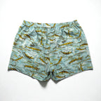 Patagonia 2000s Made in USA Capilene Trunks Shorts, Size L, Blue, All-Over Fish Print, 45111
