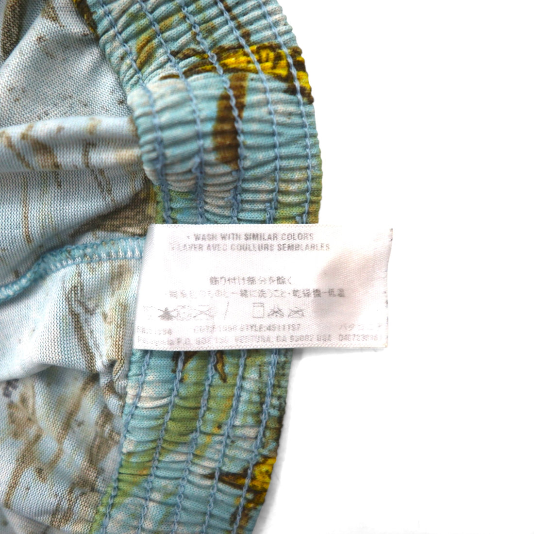 Patagonia 2000s Made in USA Capilene Trunks Shorts, Size L, Blue, All-Over Fish Print, 45111