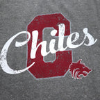 Chiles Big Size College Print Sweatshirt XL Grey Cotton Fleece Football