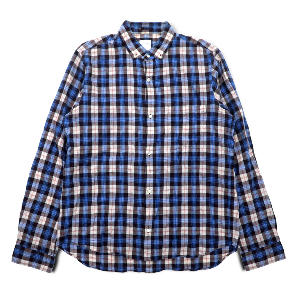 THE NORTH FACE Button Down Shirt XL Blue Check Cotton NR11248H