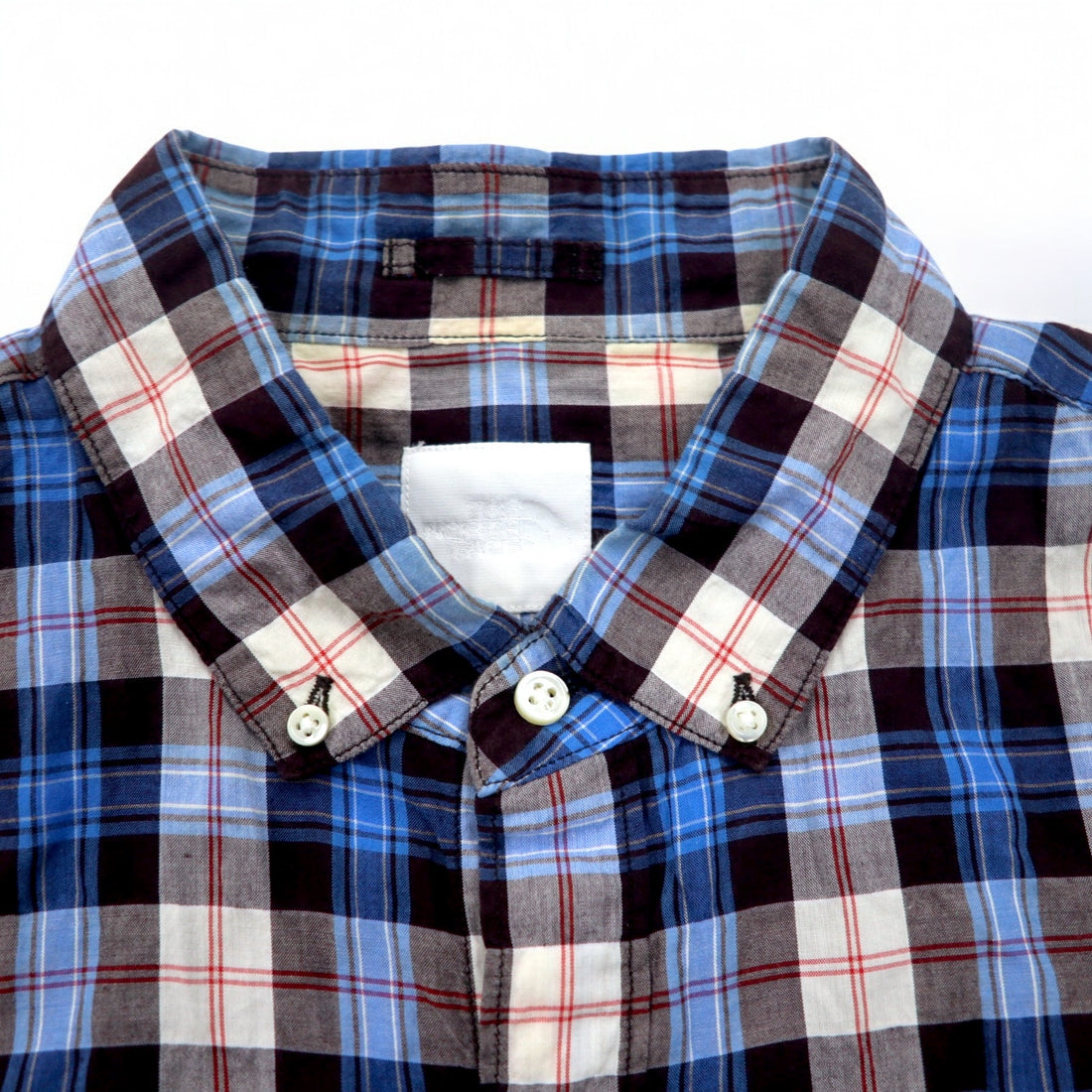 THE NORTH FACE Button Down Shirt XL Blue Check Cotton NR11248H