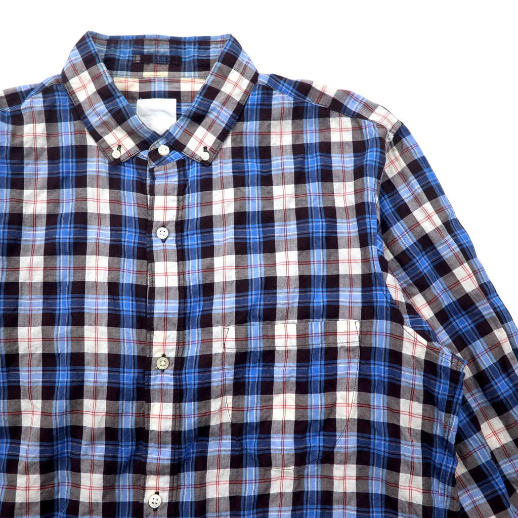 THE NORTH FACE Button Down Shirt XL Blue Check Cotton NR11248H