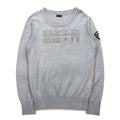NAPAPIJRI Cotton Knit Sweater M Grey Patch S13-DELEVEN S1358E