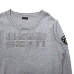 NAPAPIJRI Cotton Knit Sweater M Grey Patch S13-DELEVEN S1358E