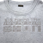 NAPAPIJRI Cotton Knit Sweater M Grey Patch S13-DELEVEN S1358E